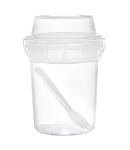 Lunch Box Double Compartiment Gobelet 35cl Transparent