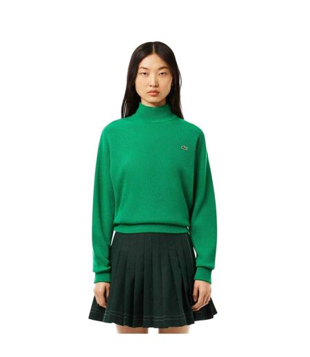 Womens/ladies Carded High-neck Large Fit Jumper Green Lacoste