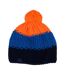Bonnet Motif/style Blocs De Couleurs H4z22 Homme Noir Bleu Orange 4F-1