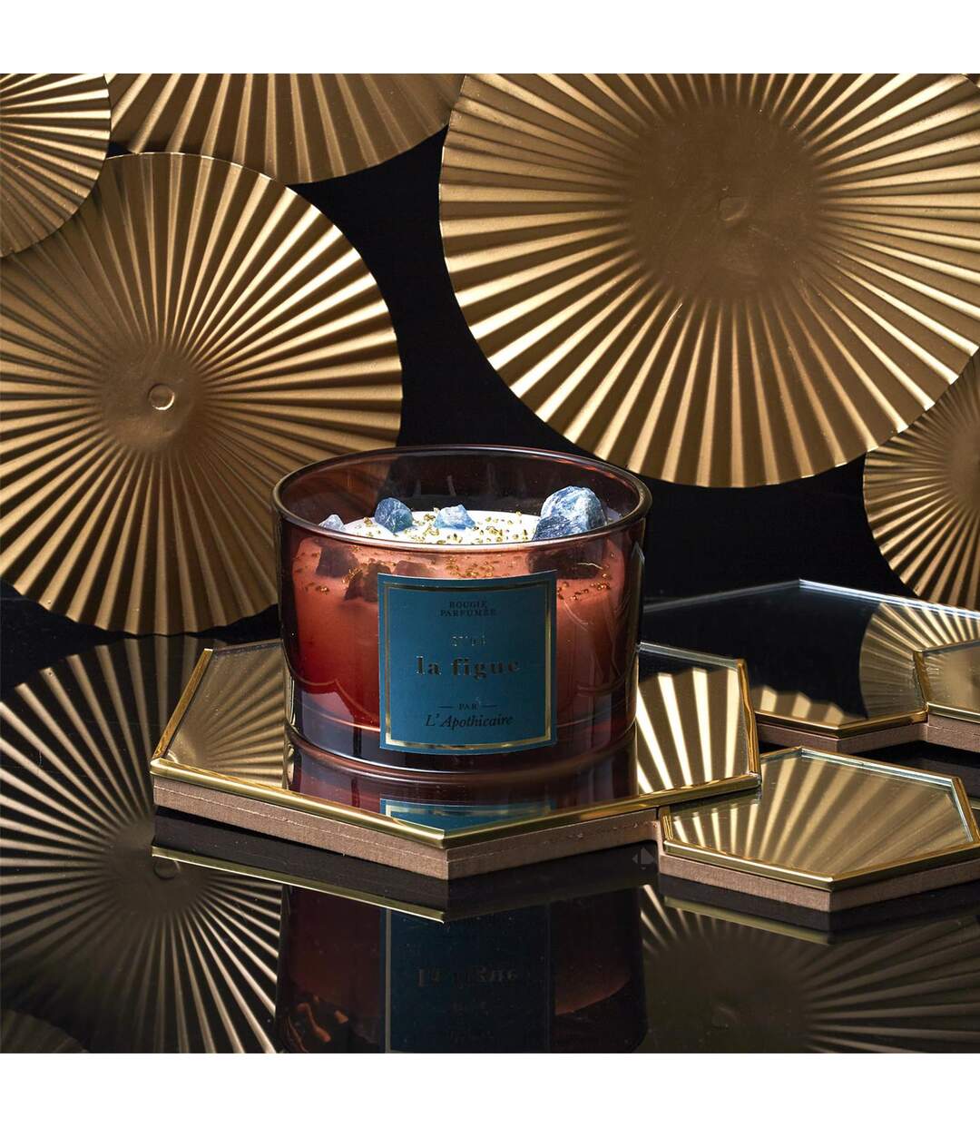 Bougie parfumée avec pierres collection L'APOTHICAIRE 3 pièces-4