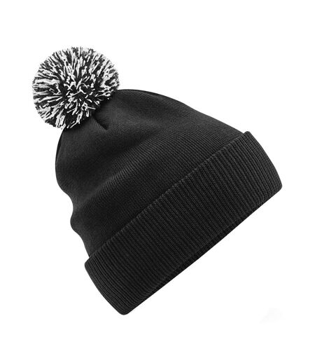 Beechfield Snowstar Recycled Beanie (Black/White) - UTRW8435