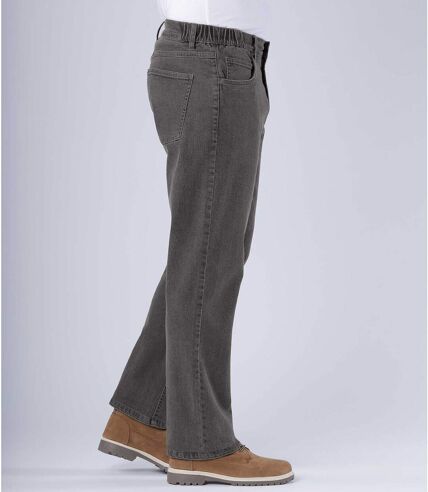 Regular-Jeans mit teilelastischem Bund