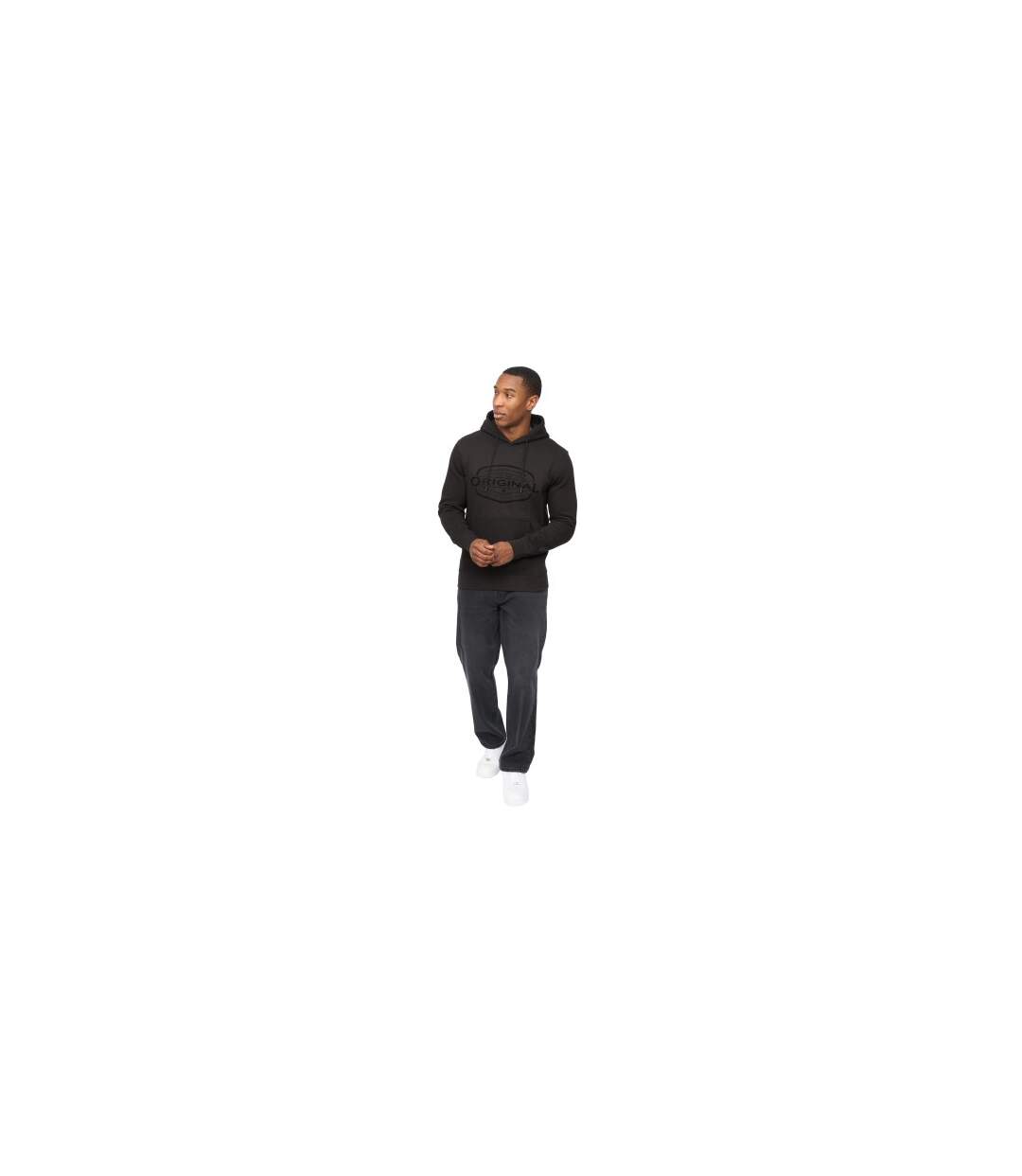 Mens Traptons Hoodie Black Crosshatch-1