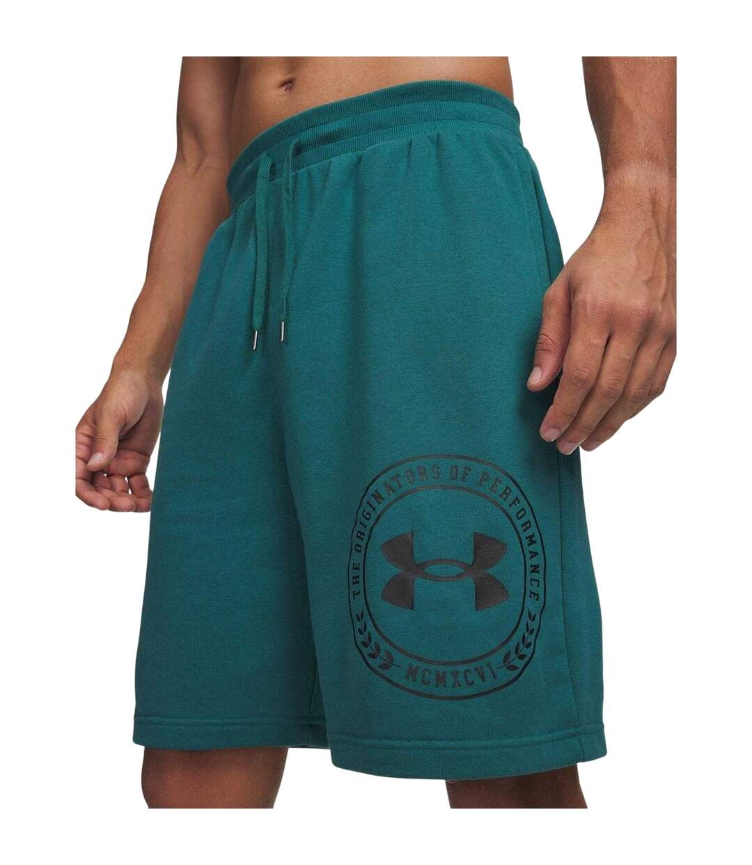 Mens Rival Graphic Shorts Green Black Under Armour-2
