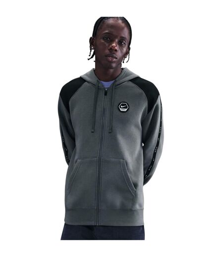 Mens Move Full Zip Hoodie Grey Black Nike