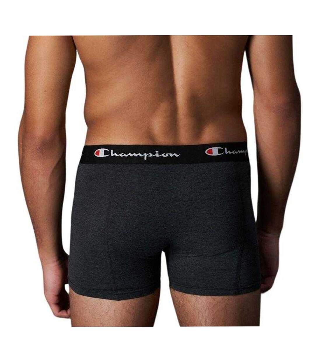 Pack Of 2  Mens Logo Boxer Shorts  Black Silver Champion-3