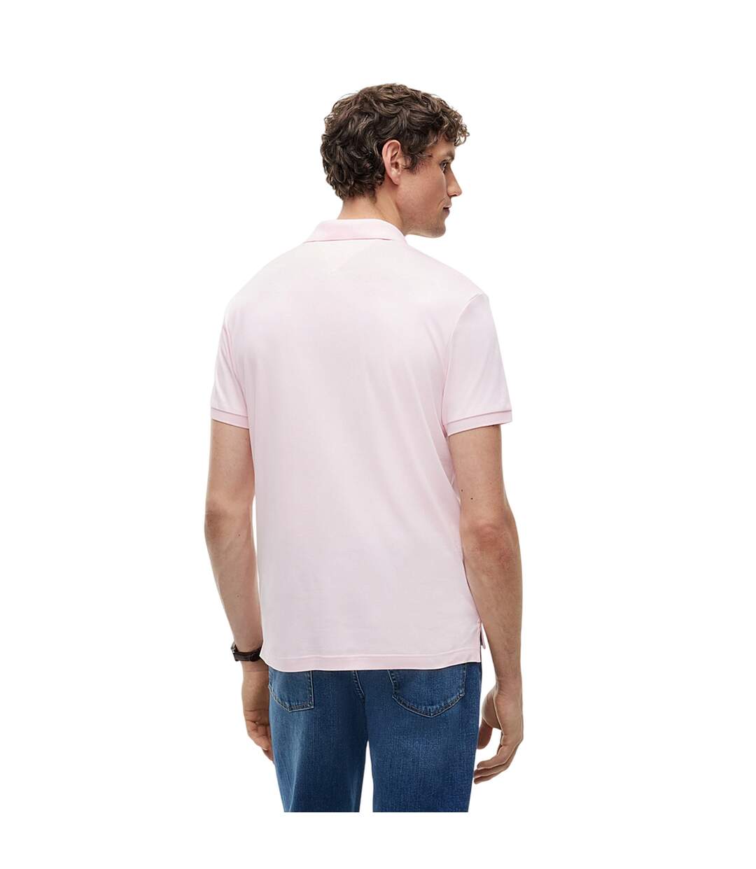 Mens Interlock Polo Shirt Pink Tommy Hilfiger-4