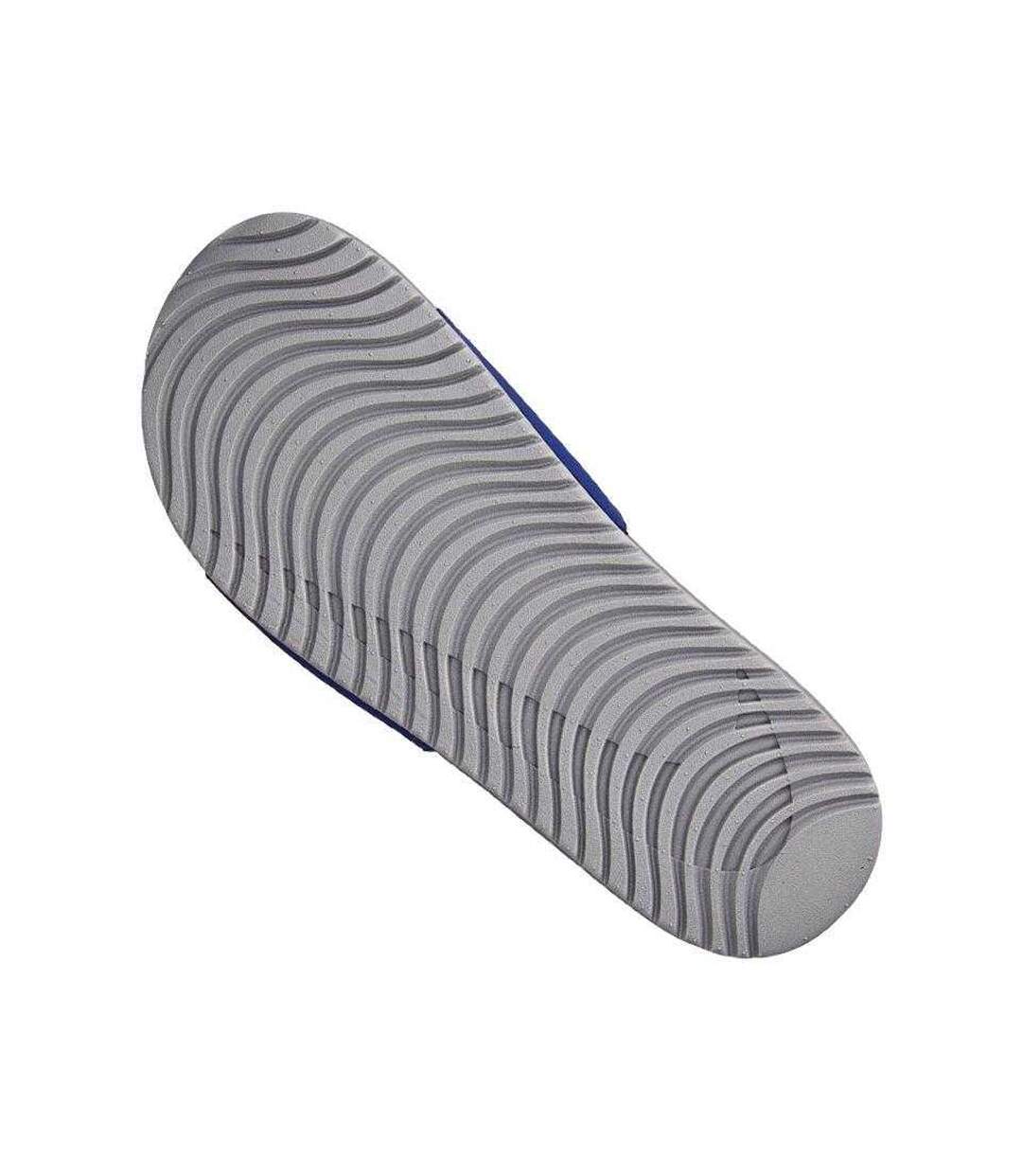 Claquettes Piscine Motif/style Swoosh Kawa Enfant Bleu Gris Argent Nike-4