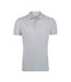 Mens prime pique plain short sleeve polo shirt pure grey SOLS