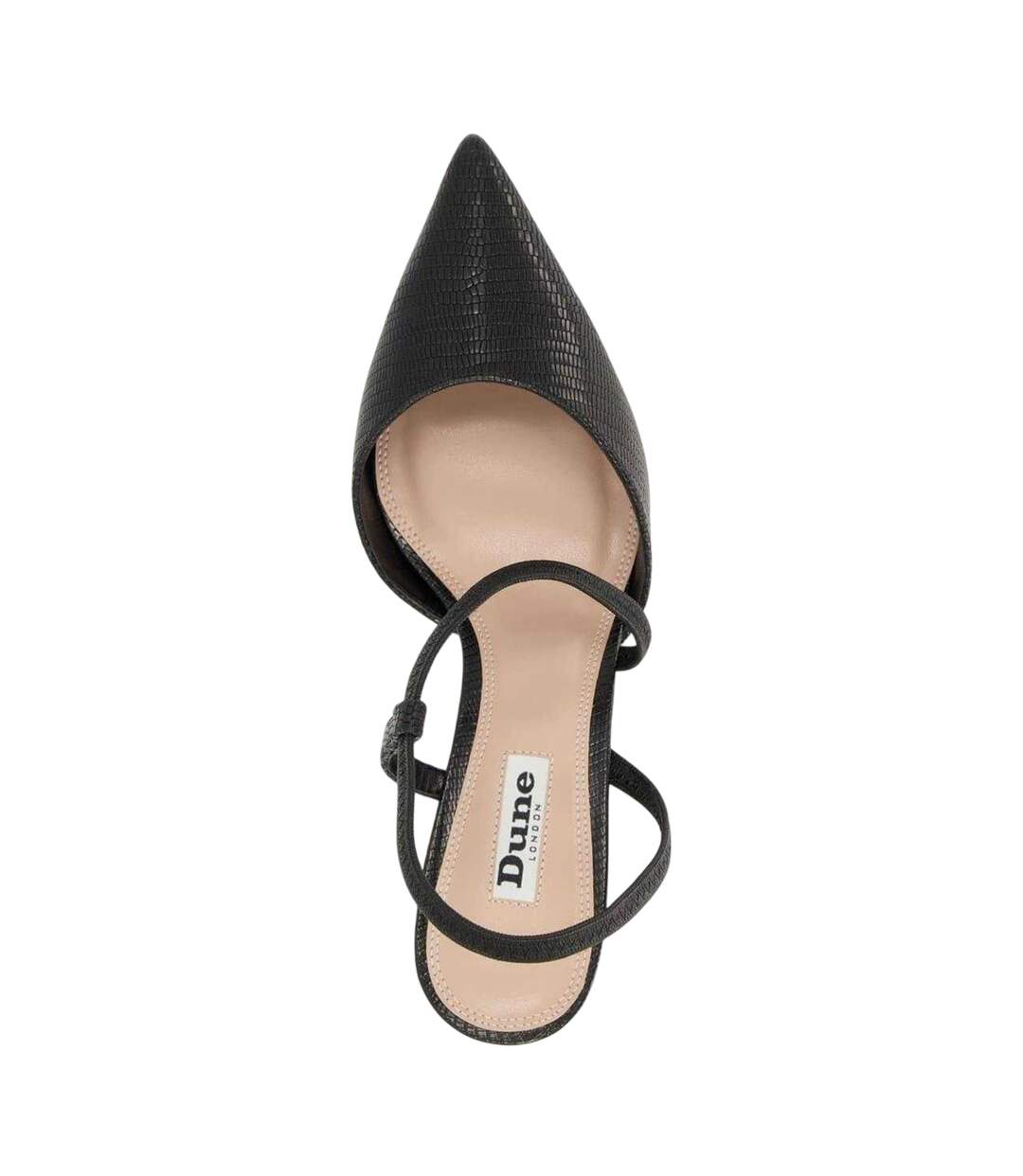 Womens/ladies Textured Formal Flare Heel Court Shoes Black Dune London-3