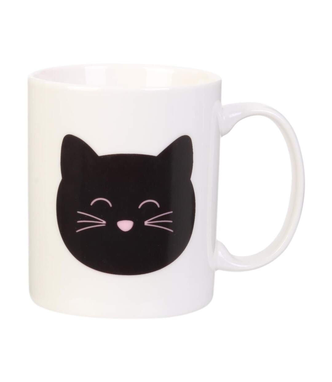 Mug Magique en Céramique Chat 35cl Blanc-1