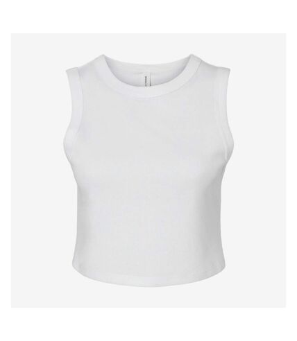 Womens/ladies plain micro-rib muscle crop top solid white Bella + Canvas