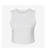 Womens/ladies plain micro-rib muscle crop top solid white Bella + Canvas