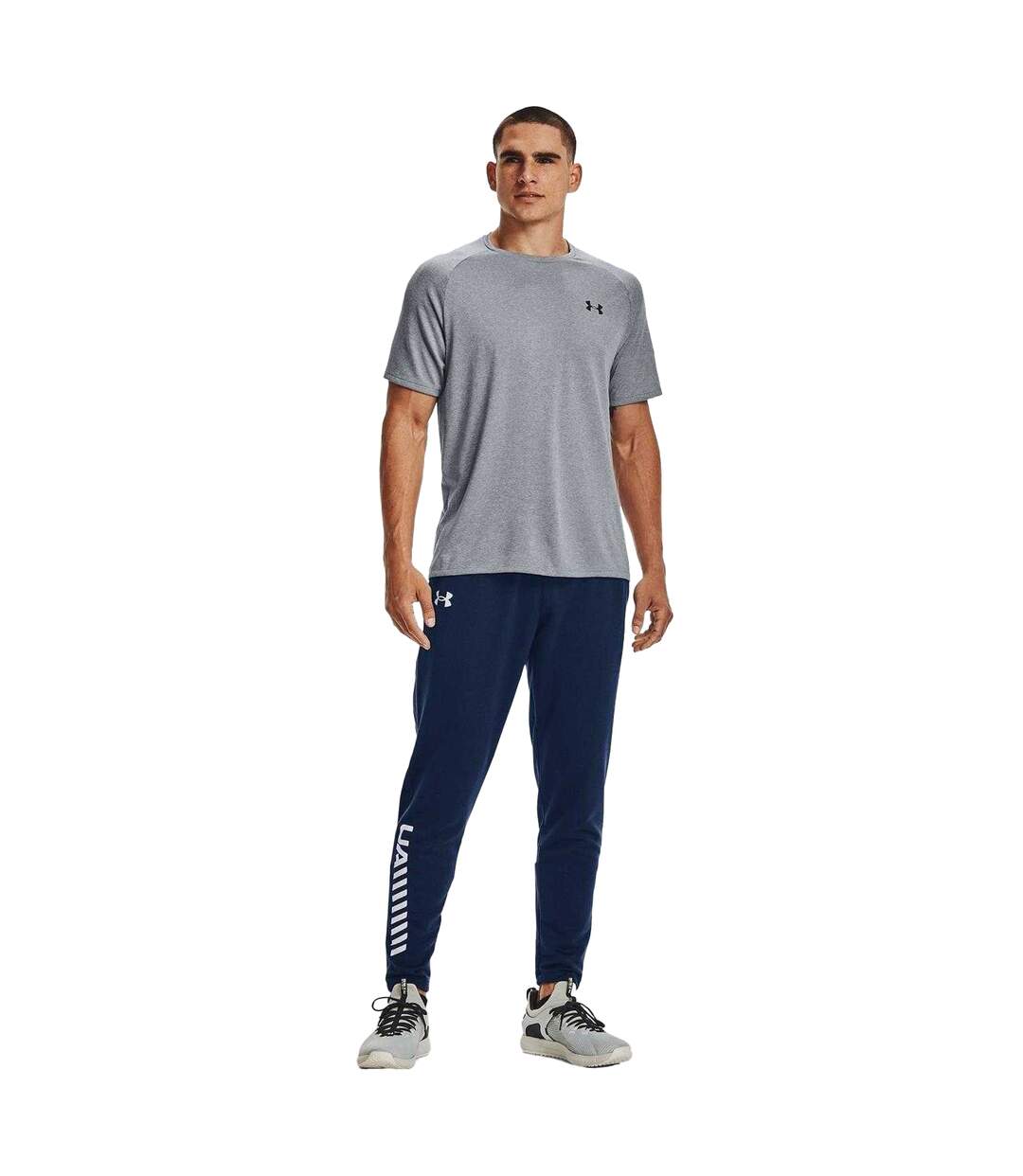 T-shirt Tech 2.0 Homme Gris Clair Chiné Under Armour-4