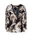 Womens/ladies Leaf Print V Neck Relaxed Fit Blouse Multicoloured Biba-2