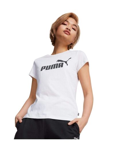T-shirt Style Logo Essential Femme Blanc Puma