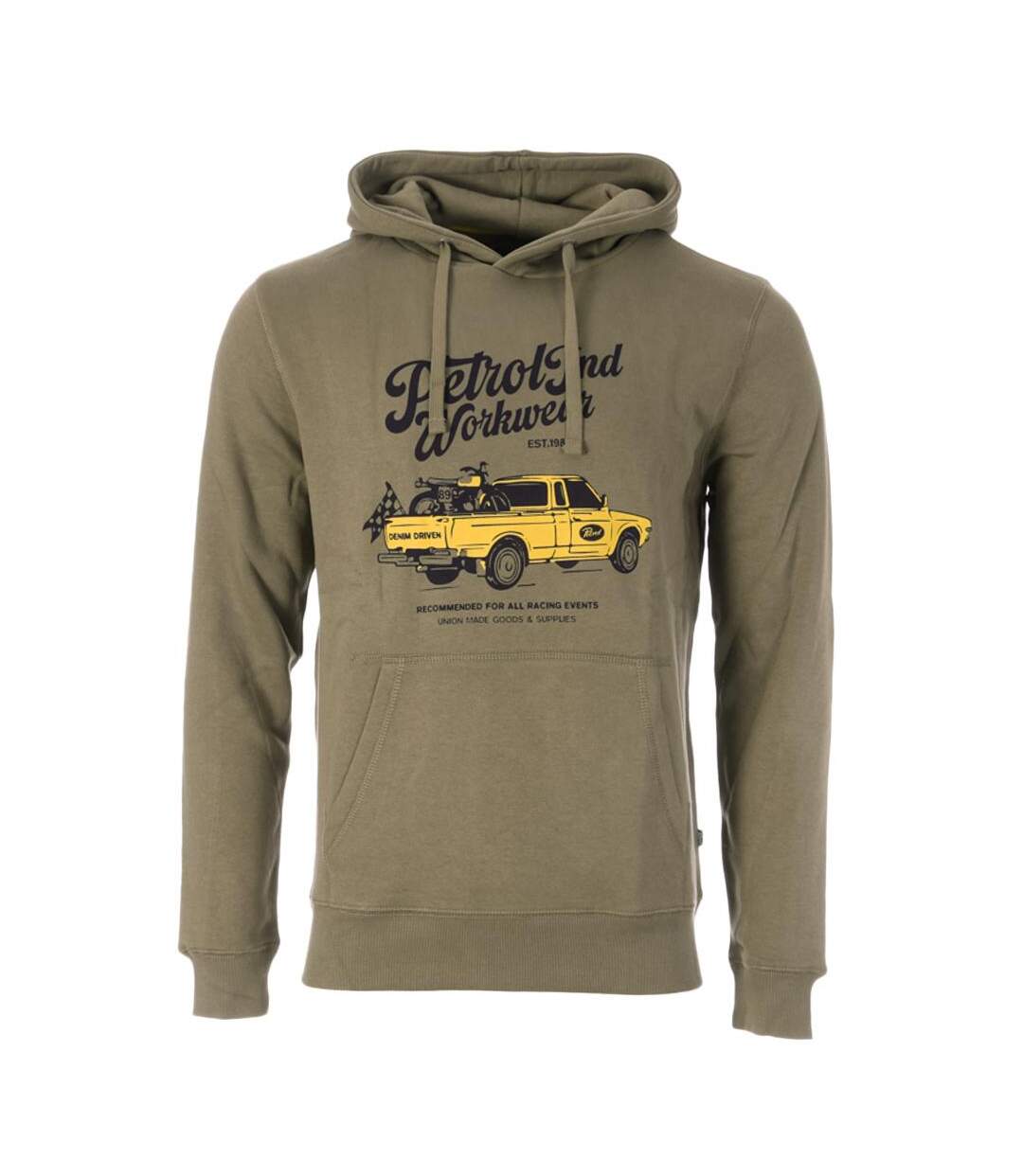 Sweat à capuche vert homme petrol industries hoode-1