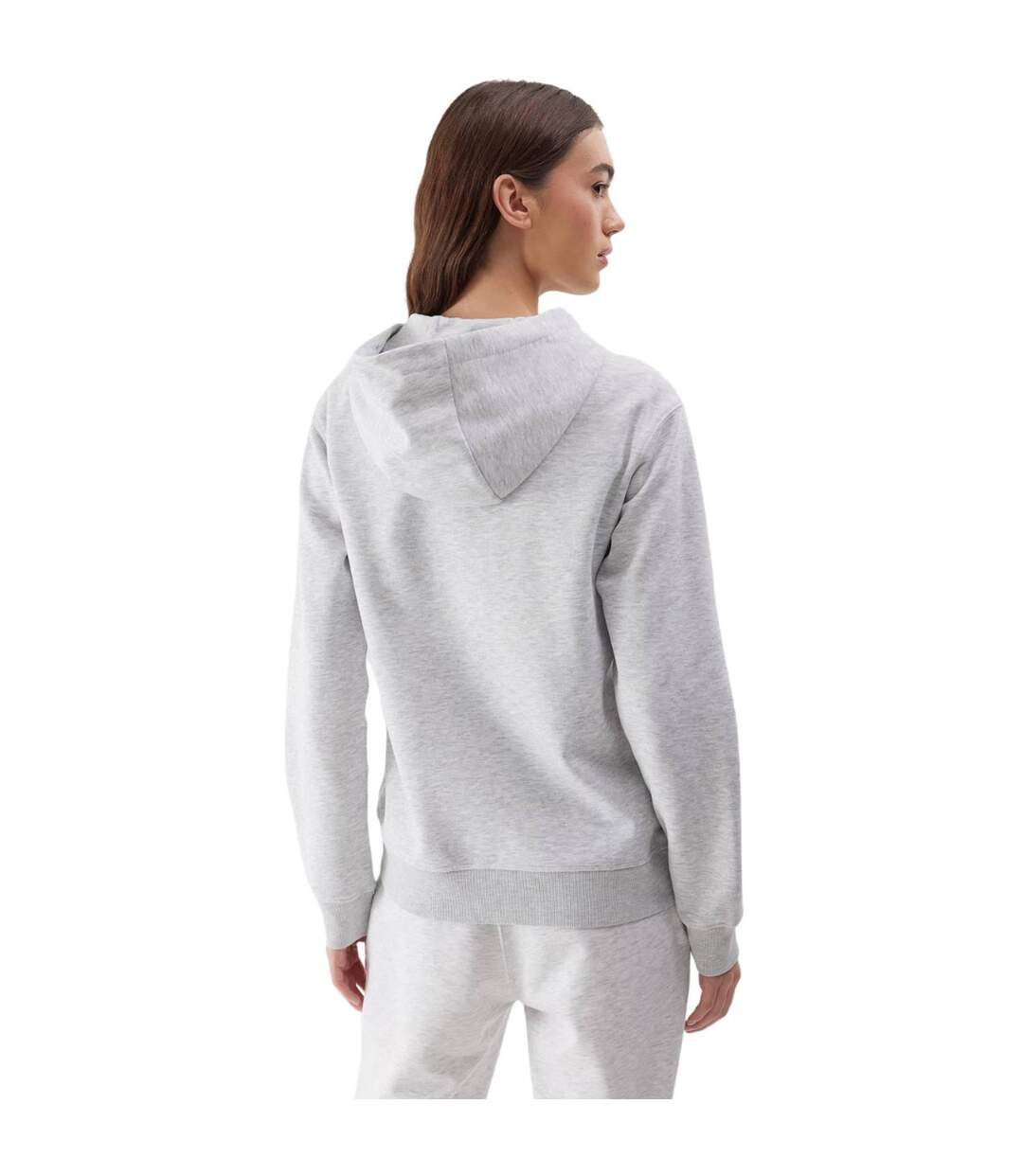 Veste À Capuche F0956 Femme Gris Argenté 4F-3