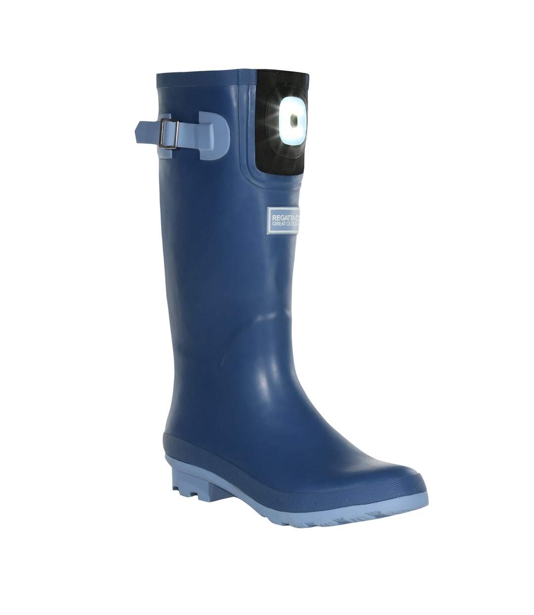 Womens/ladies fairweather shine led wellington boots slate blue Regatta-1