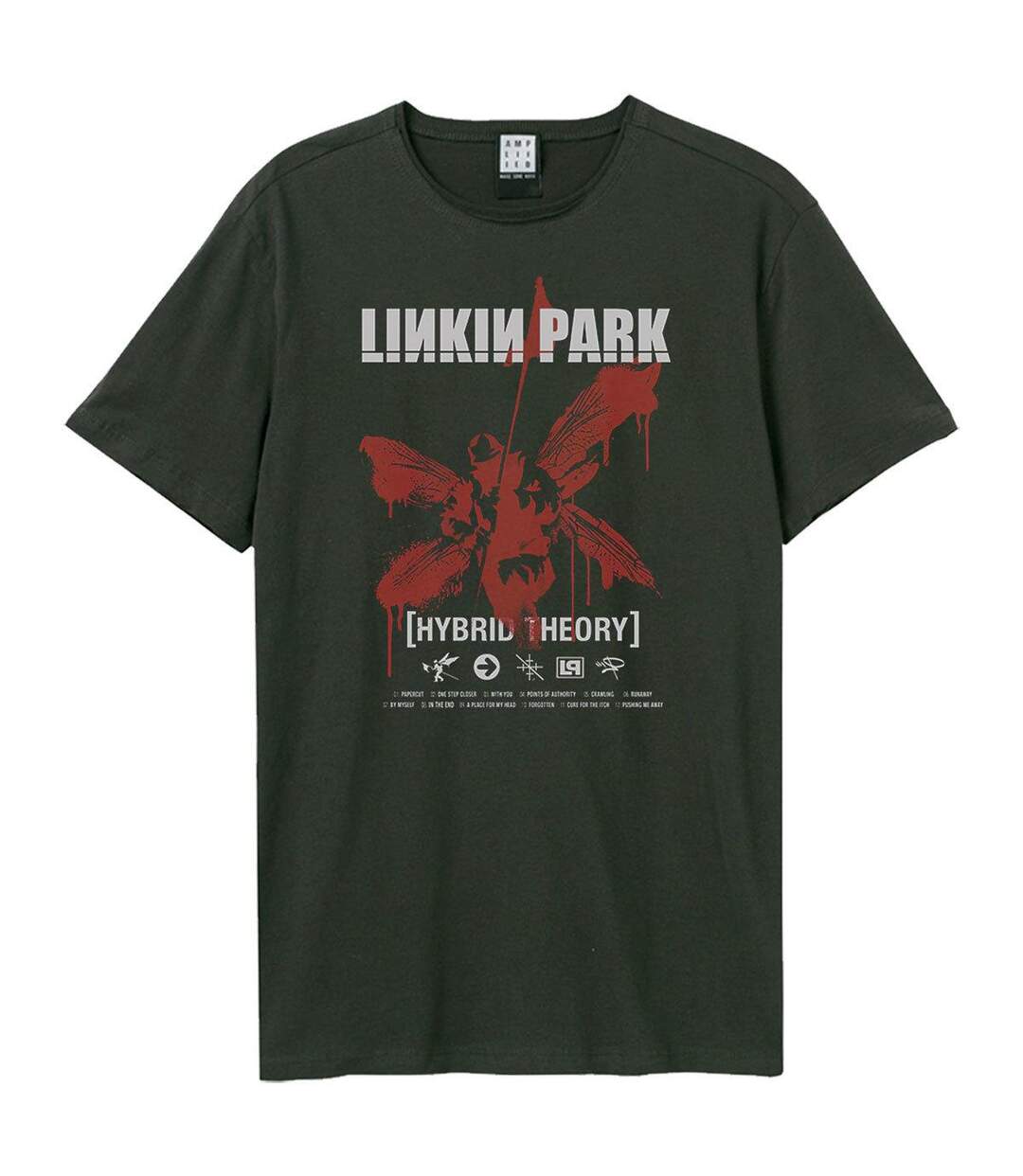 T-shirt Motif/style Linkin Park Hybrid Theory Adulte Charbon Amplified-1
