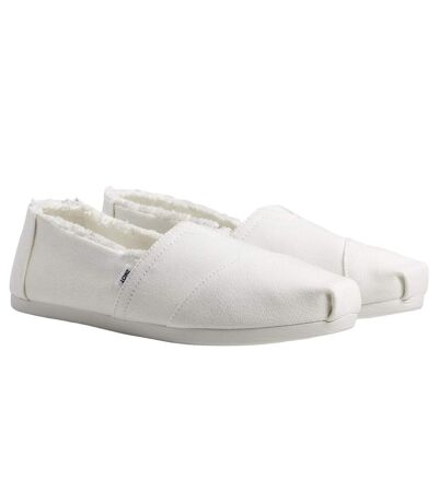 Womens/ladies canvas slip-on lightweight espadrilles white Toms