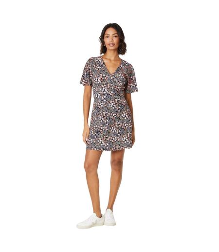 Womens/ladies ditsy print empire seam mini dress multicoloured Dorothy Perkins