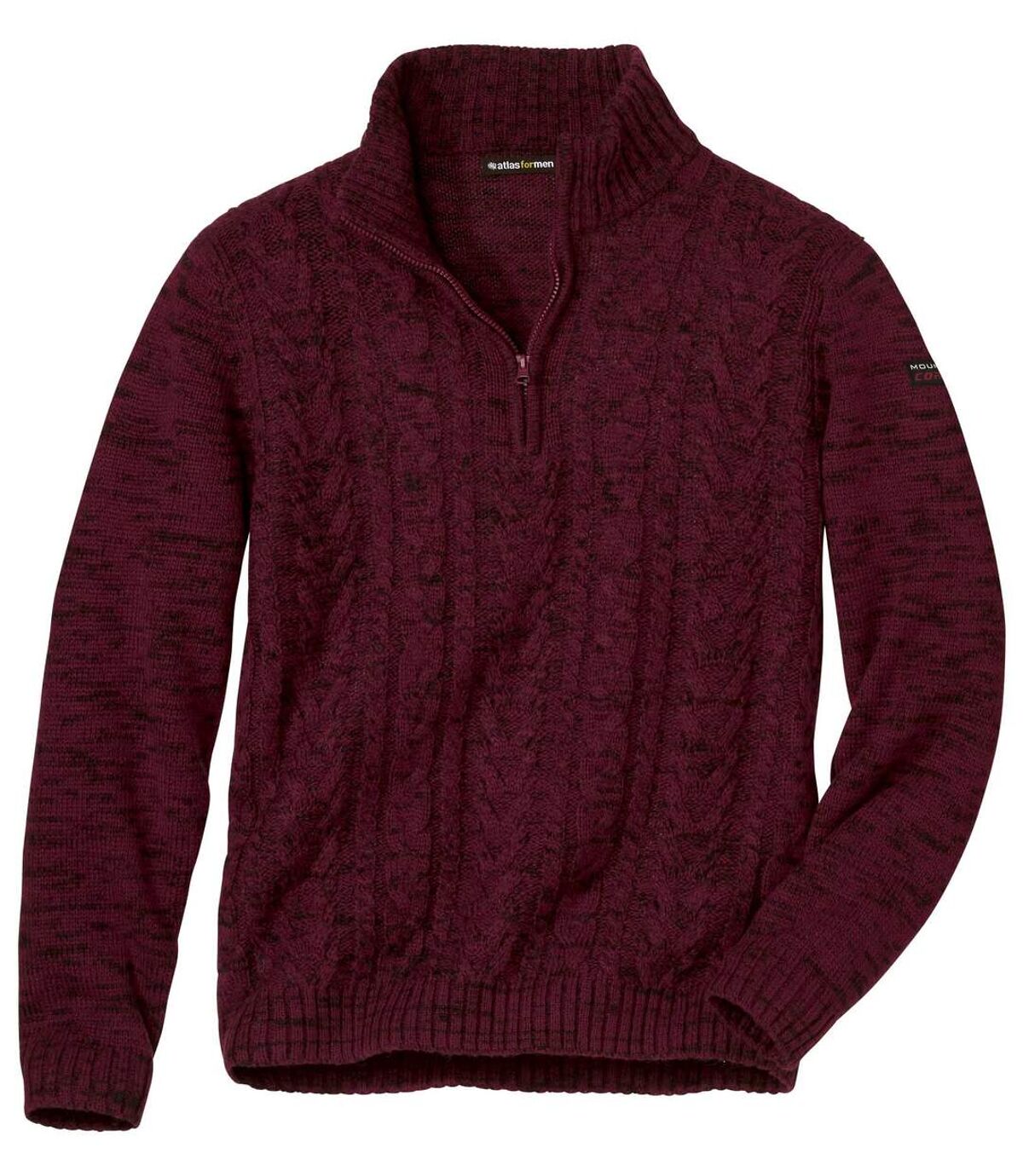 Pletený sveter so stojatým golierom na zips Atlas For Men