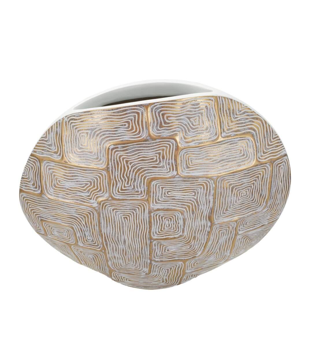 Vase Design en Résine Elips 48cm Or-2