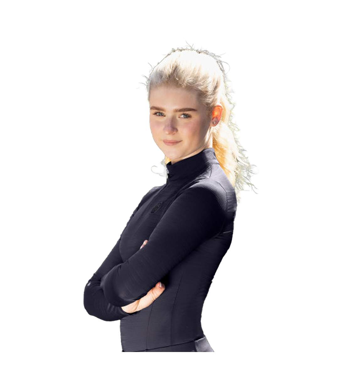 Womens/ladies Hamilton Sparkle Base Layer Top Navy Coldstream-1