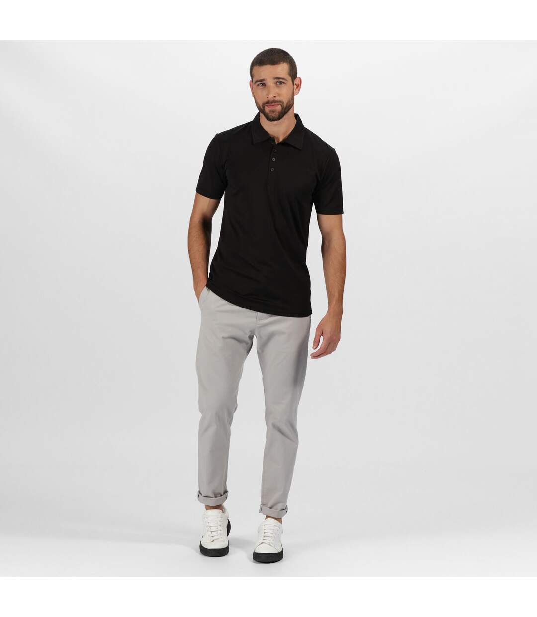 Mens Recycled Polo Shirt Black Regatta Professional-4