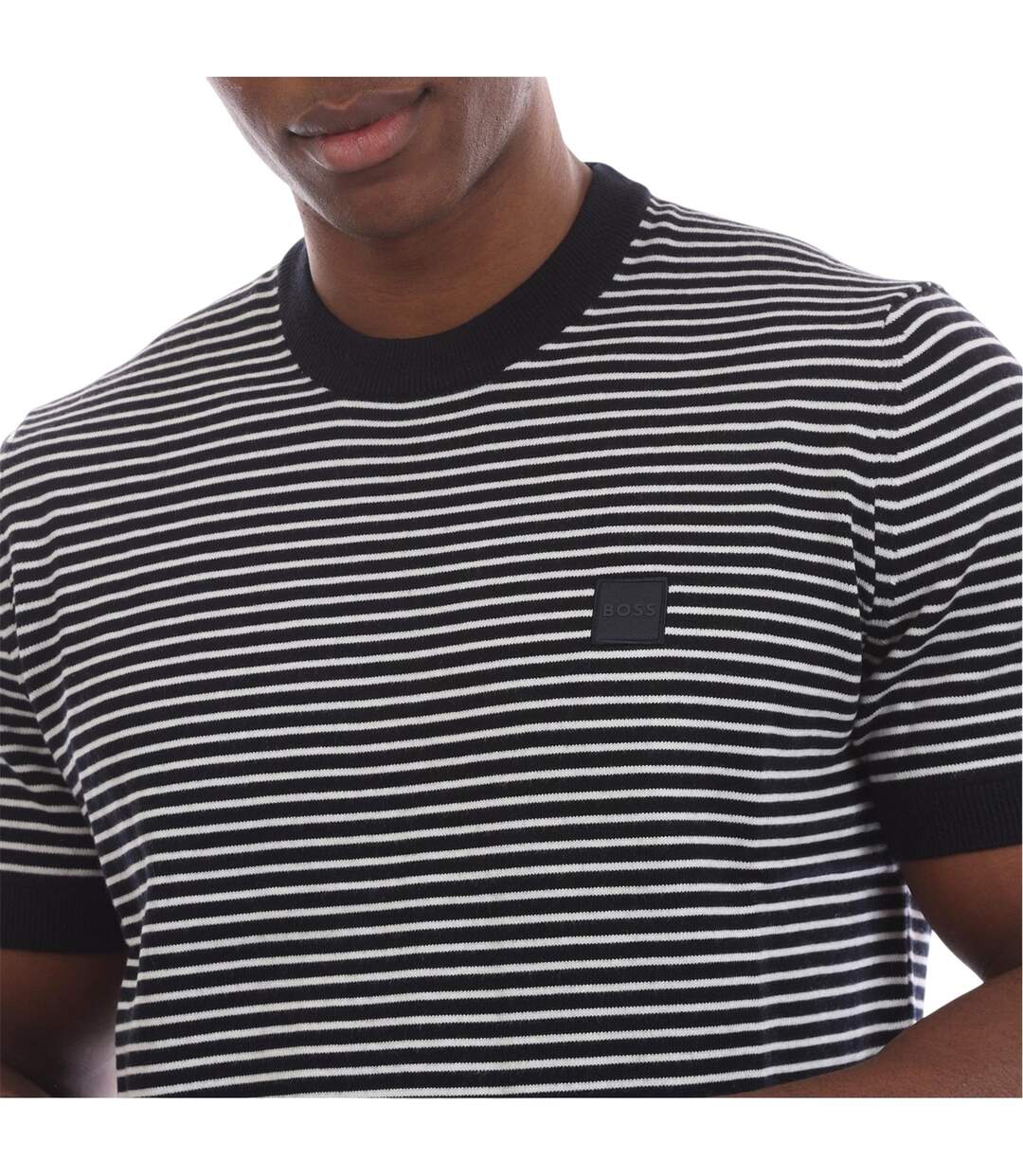 Sweat Manches Courtes Motif/style À Rayures Kanache Homme Bleu Foncé Boss-4