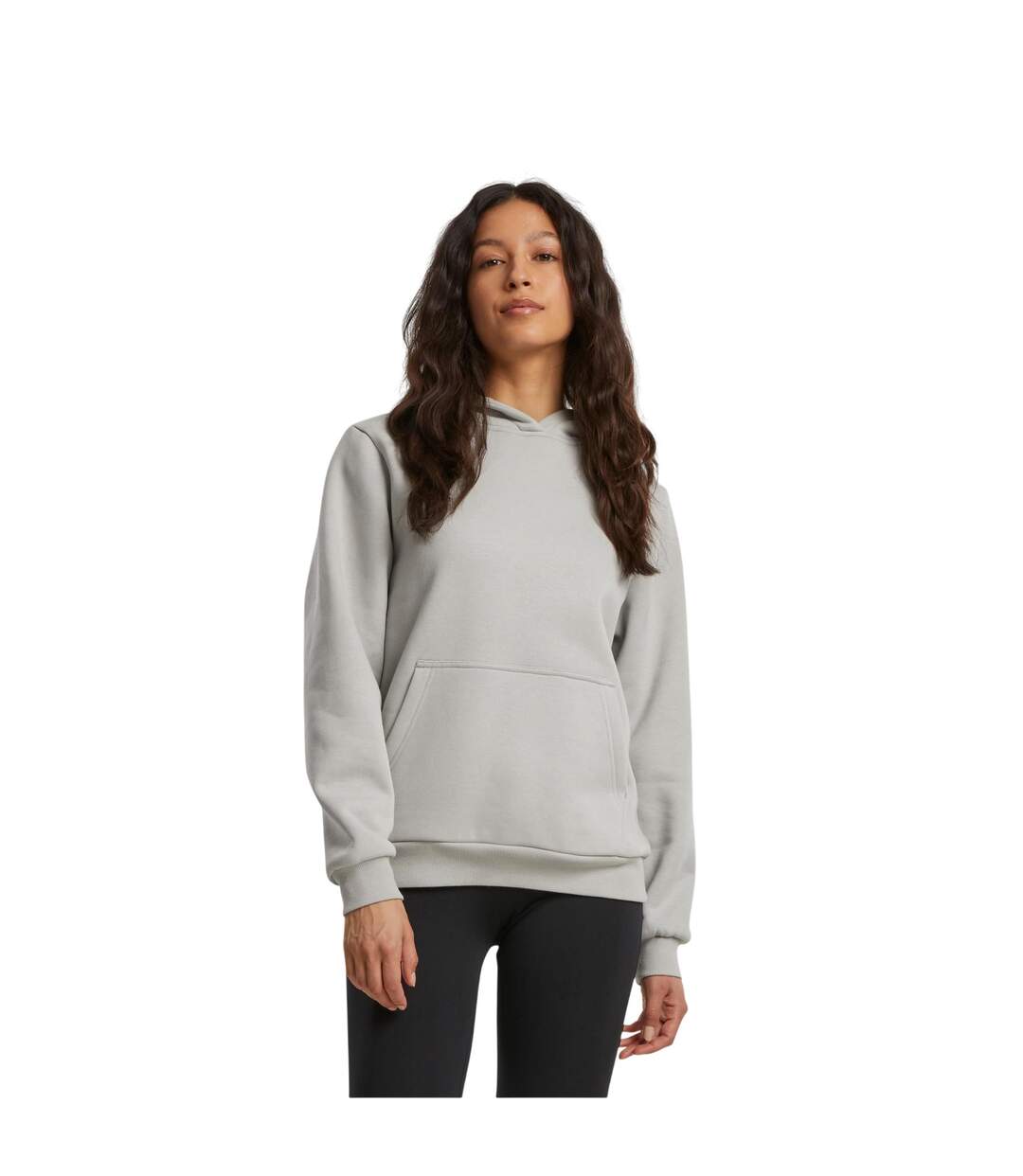 Sweat À Capuche Femme Gris Chiné Build Your Brand-3