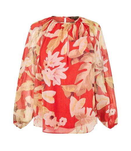 Blouse Manches Longues Motif/style Floral Femme Bleu Sarcelle Biba