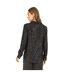 Womens/ladies Sequin Regular Long-sleeved Shirt Black Yumi-3