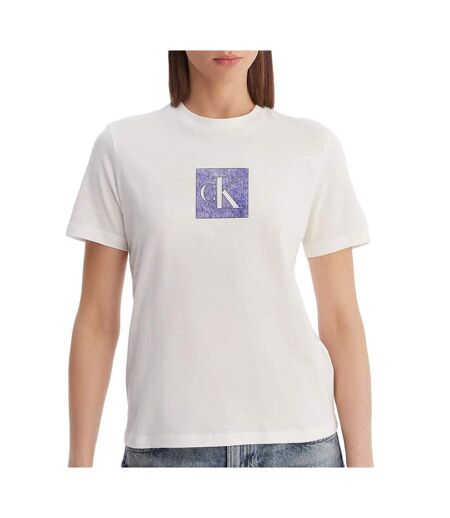 T-Shirt blanc femme calvin klein jeans monog