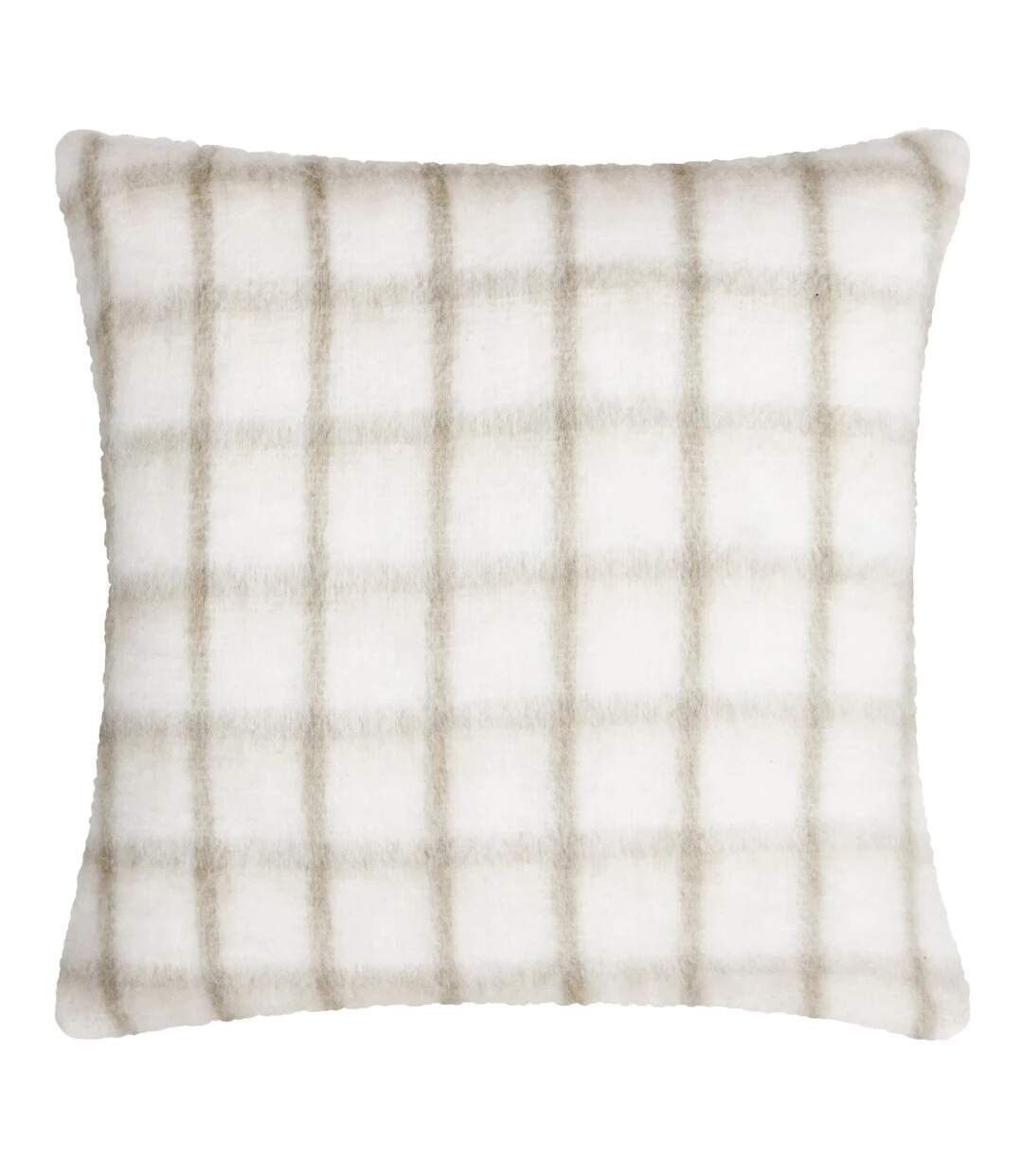 Yarrow faux mohair checked cushion cover 45cm x 45cm natural/biscuit Yard