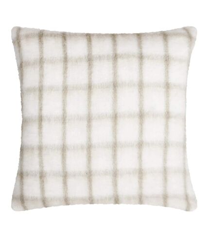 Yarrow faux mohair checked cushion cover 45cm x 45cm natural/biscuit Yard