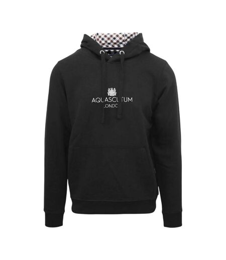 Mens Lettering Hoodie Black Aquascutum