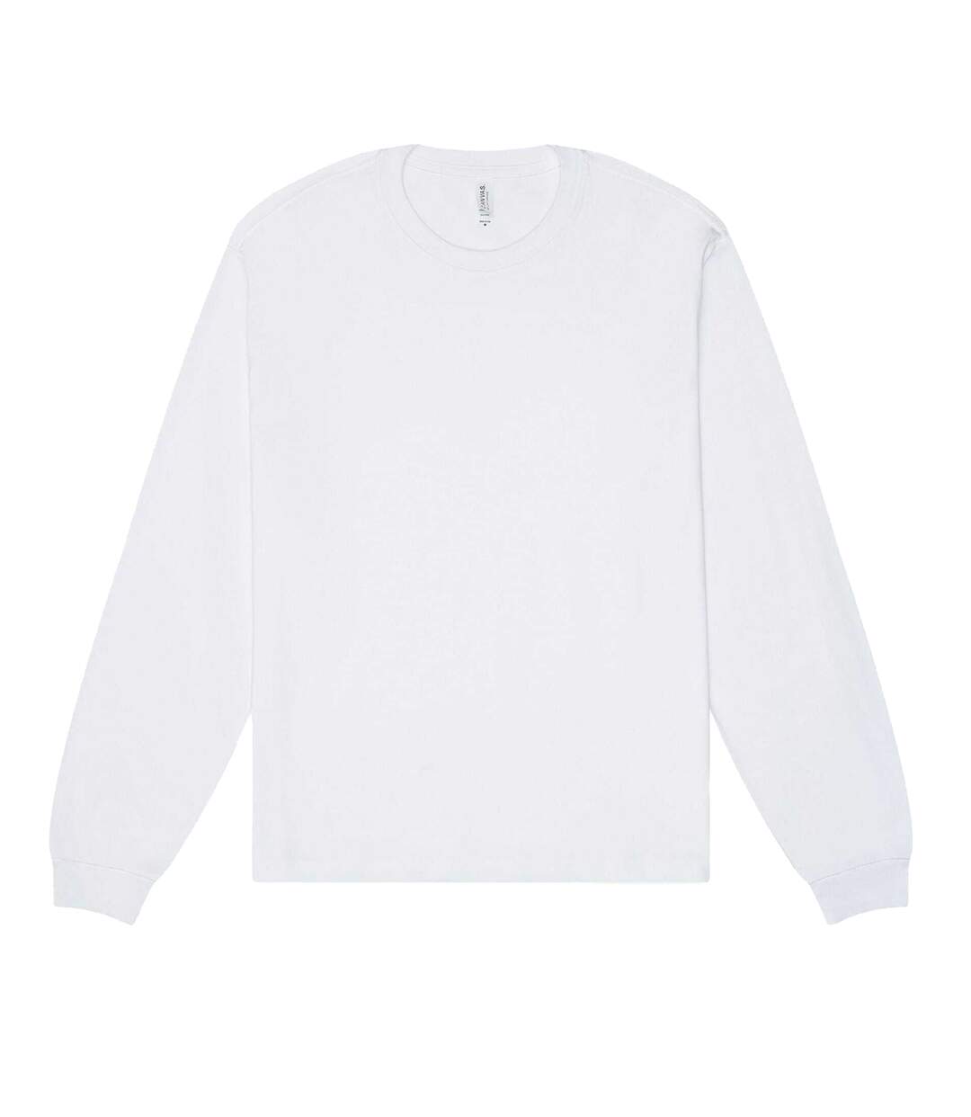 Unisex Adult Heavyweight Boxy Long-sleeved T-shirt White Bella + Canvas-2