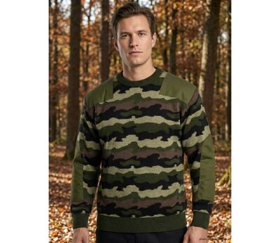 Pull Ras du Cou Homme Ledertys Camouflage (30% Laine)