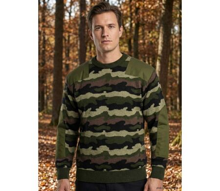 Pull Ras du Cou Homme Ledertys Camouflage (30% Laine)