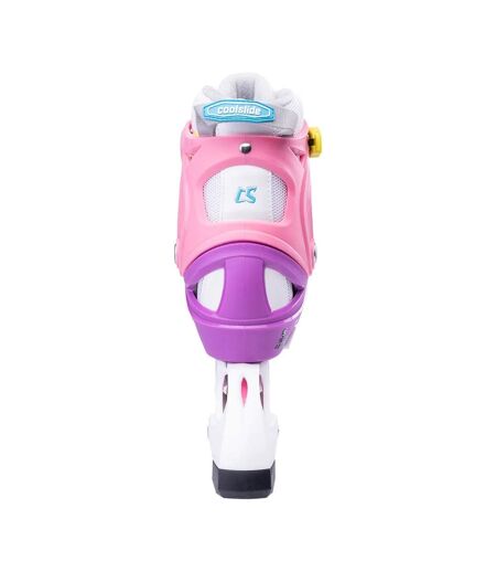 Patins À Roulettes Alignées Meron Enfant 38 Fr Blanc Rose Violet Coolslide