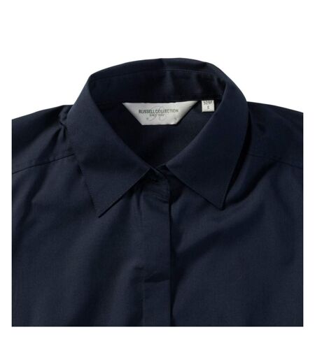 Collection Chemisier À Manches Longues En Popeline Femme Bleu Marine Russell