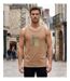 Débardeur homme Challenger SIG1 camel marron imprimé — Confort pur coton jersey-5