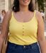 Top à fines bretelles AXONE EPICE3J jaune : le confort grande taille en pur coton pour sublimer vos formes-1