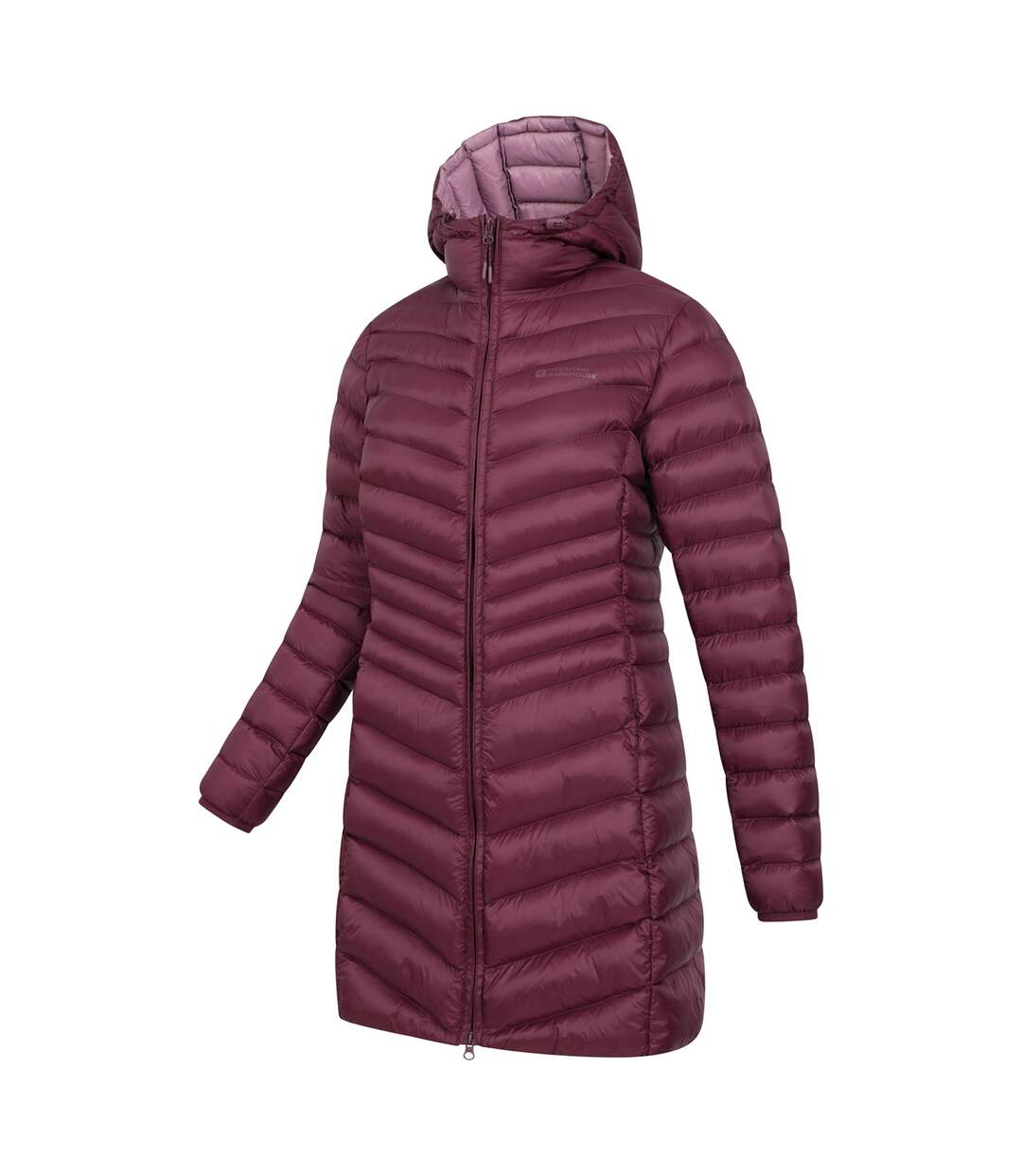 Womens/ladies florence long padded jacket burgundy Mountain Warehouse-3