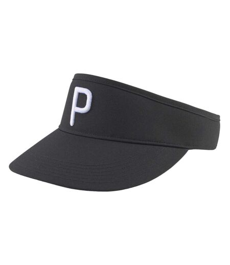 Embroidered Logo Golf Visor Black White Puma