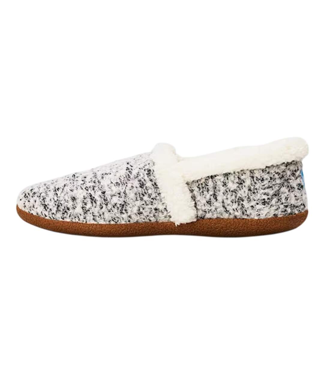 Womens/ladies Speckle Slip-on Slippers Grey Toms-3