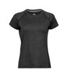 Tee Jays Womens/Ladies Cool Dry Short Sleeve T-Shirt (Black Melange)