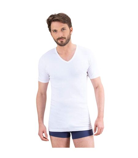 Tee-shirt col V manches courtes homme Pur coton Premium Fait en France Eminence.